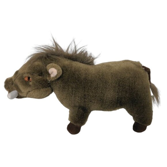 Vintage 1995 K&M International Brown Warthog Tusks Plush Stuffed Animal 11” - Picture 5 of 7